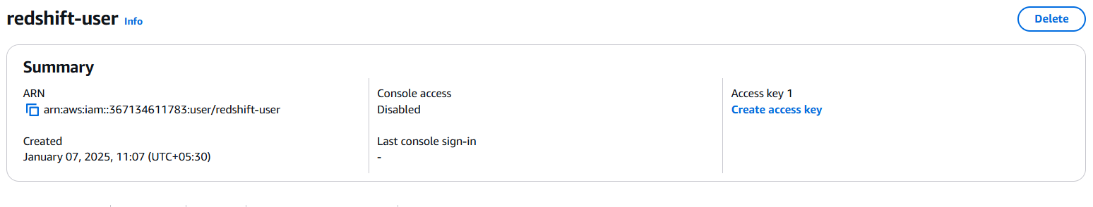 Create access key