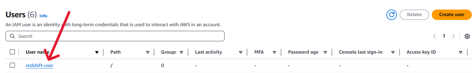 Select user