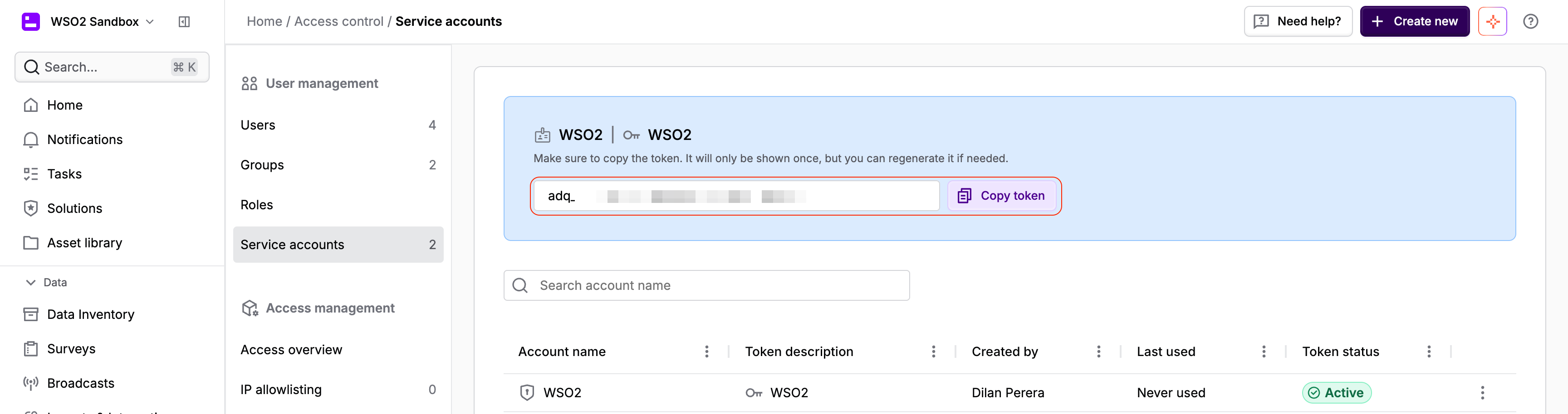 Generate token
