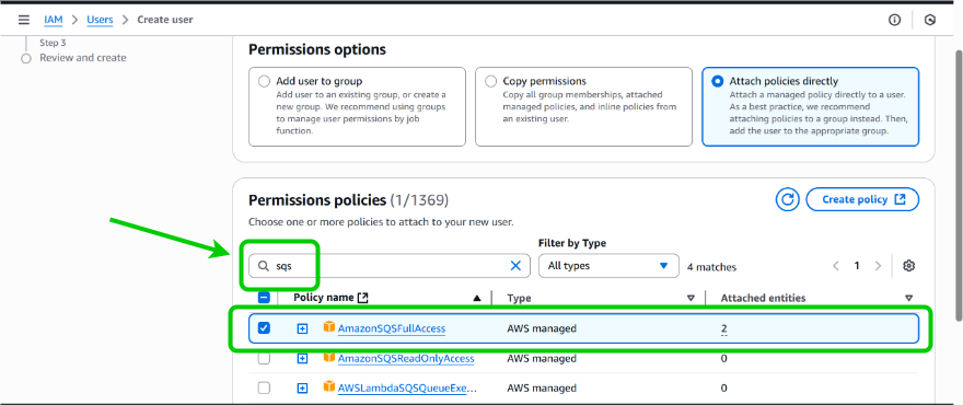 Set user permissions