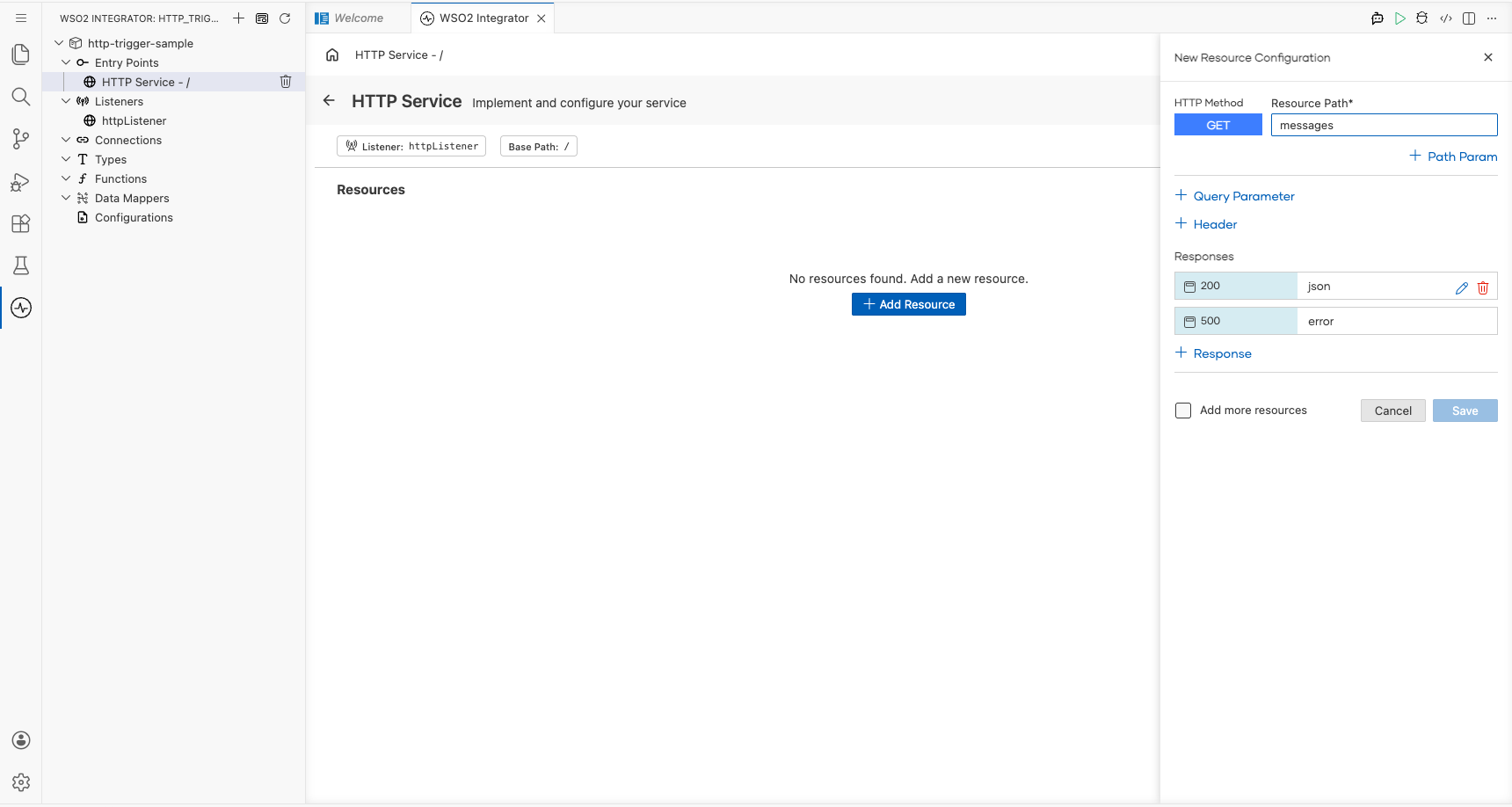 Define Value modal on the Create Type Schema tab showing the record name and fields filled in before Save