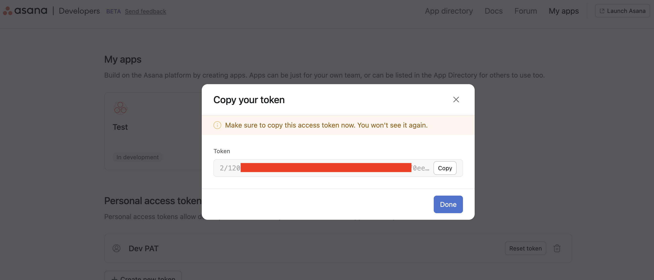 Copy token