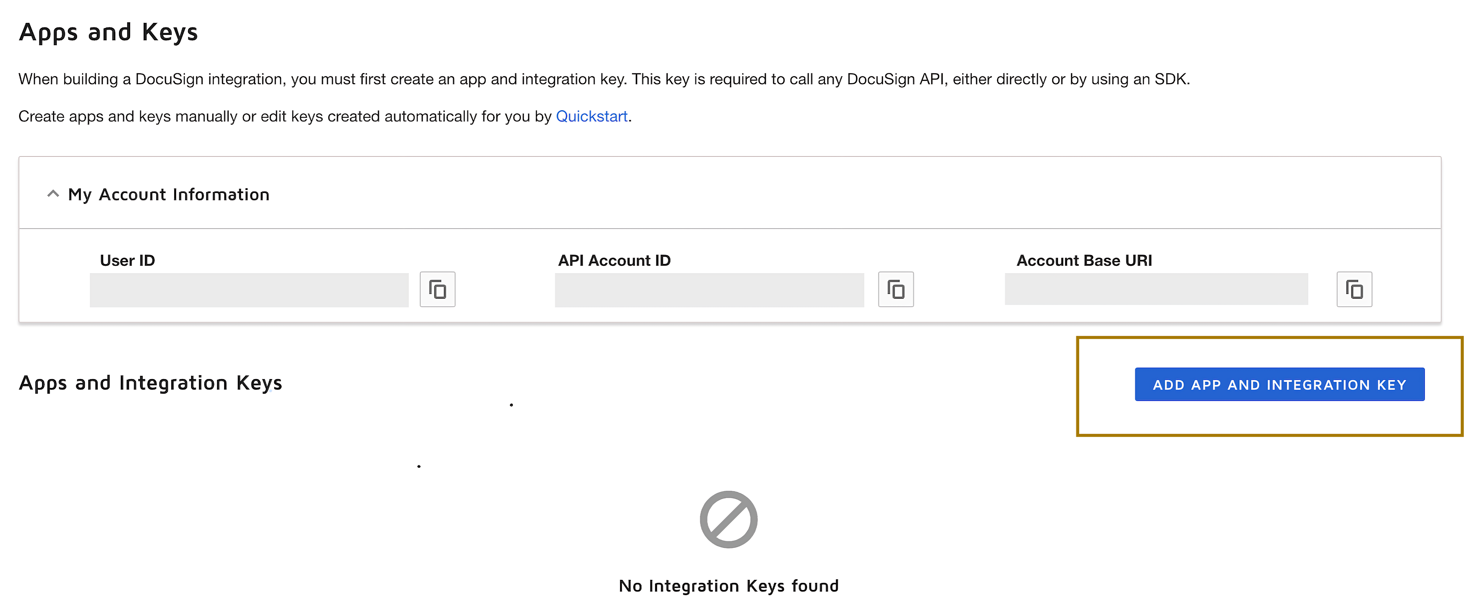Apps and integration key