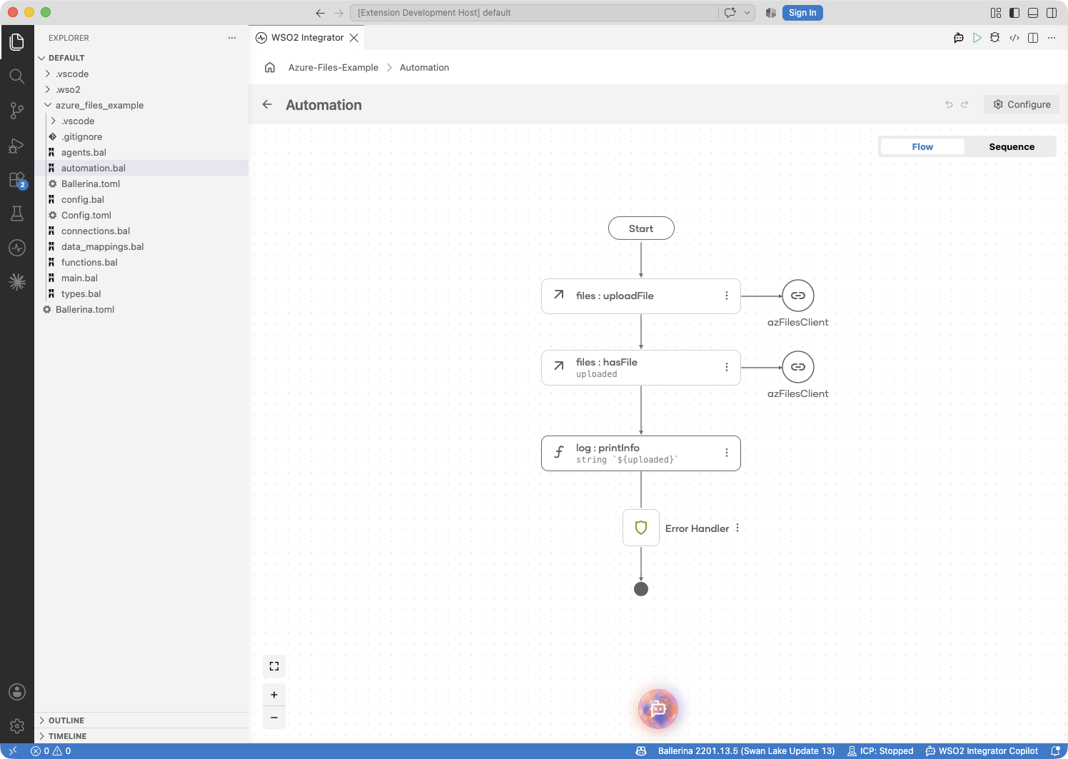 Completed Azure Files automation flow