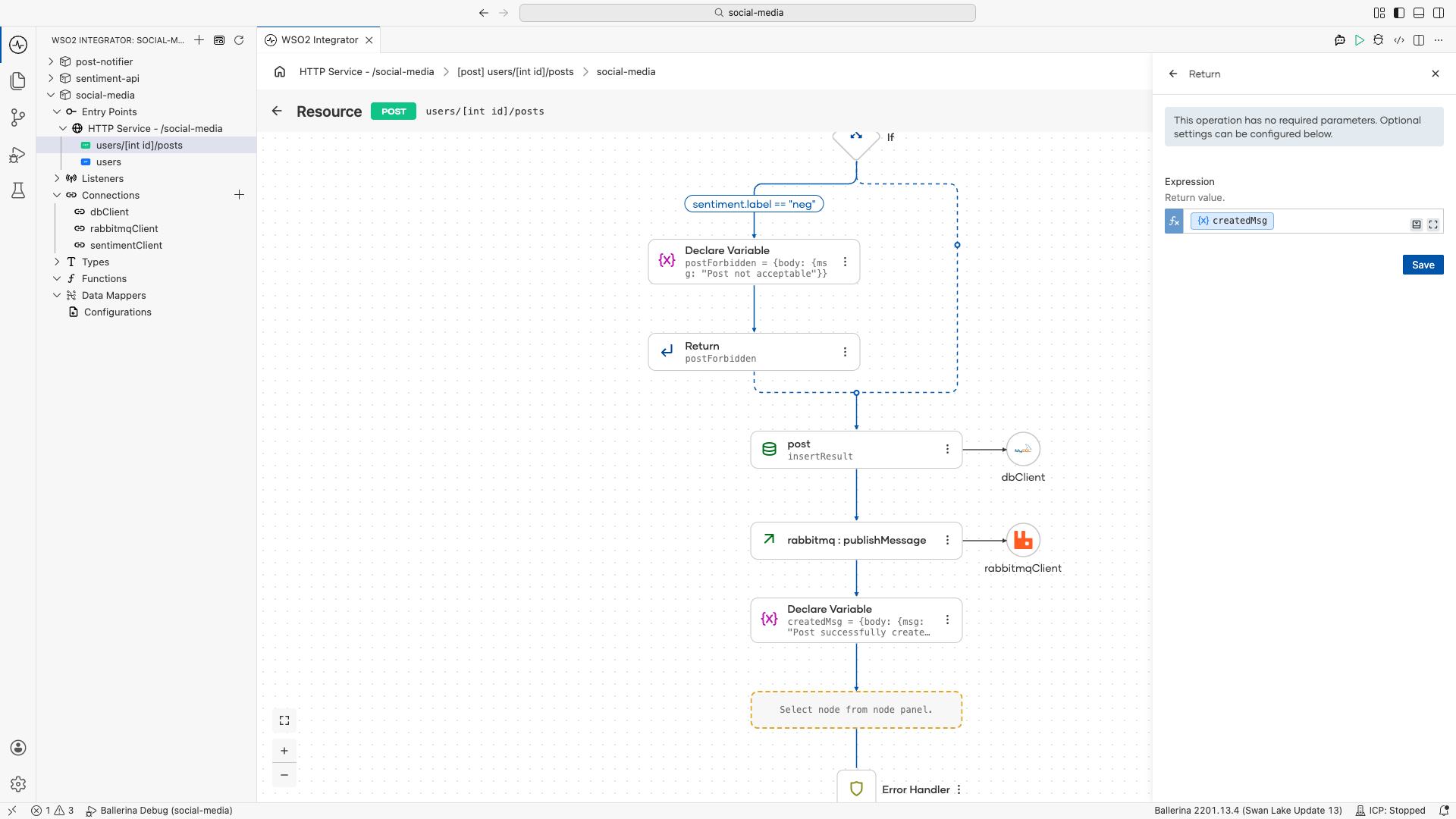 Declaring the http response and returning it
