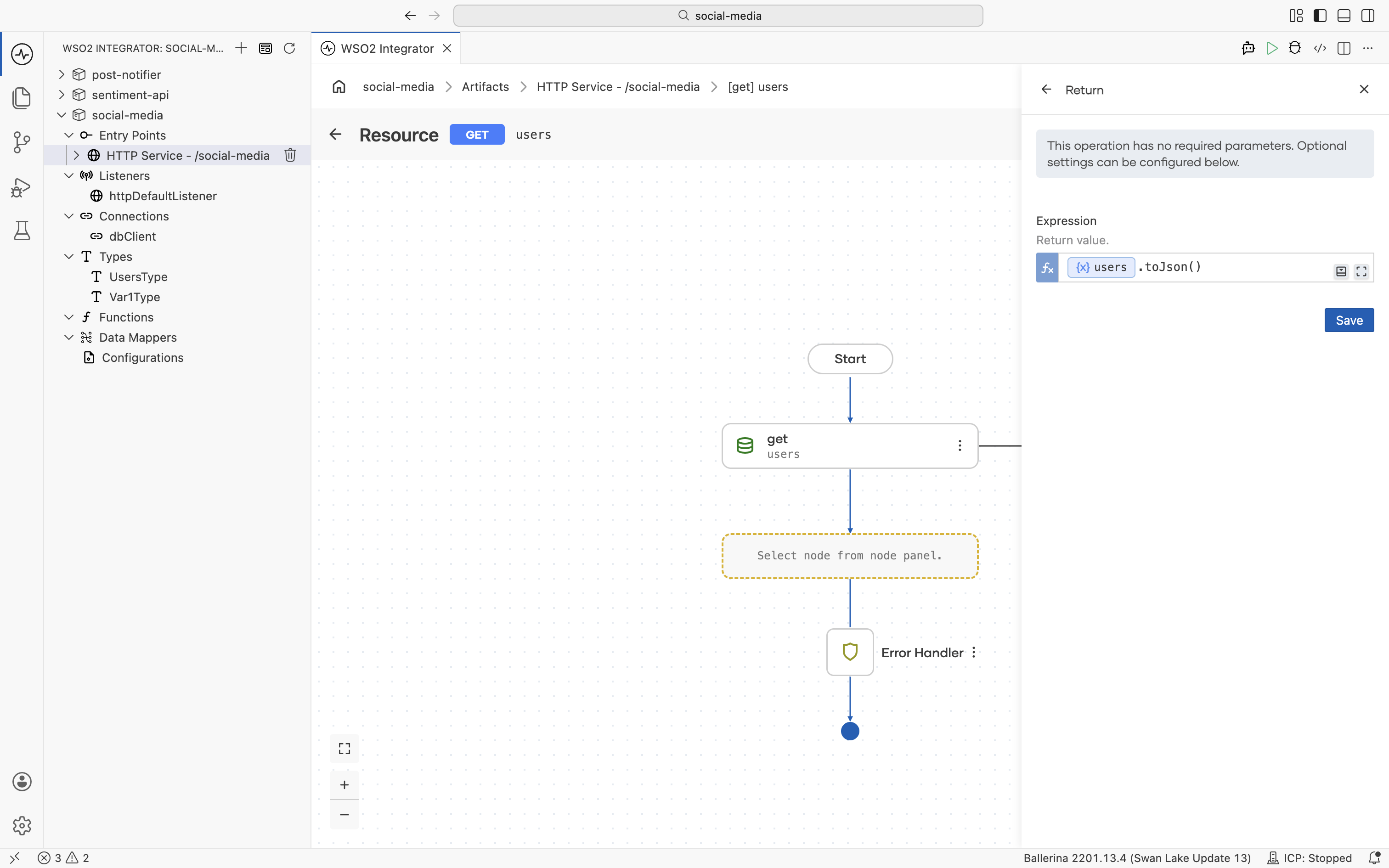 Returning the users list as JSON