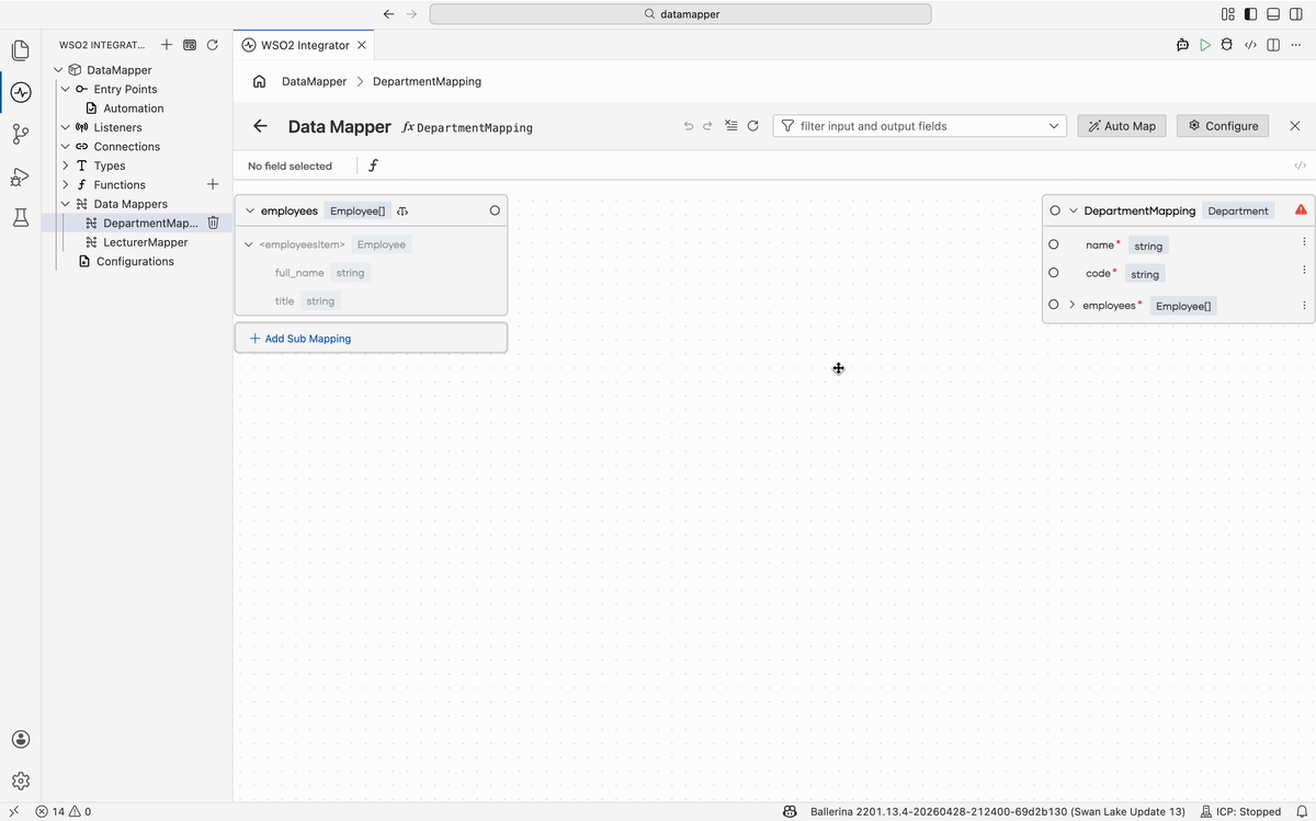 Assign as is option mapping a Person array directly to an EngineerMapping array