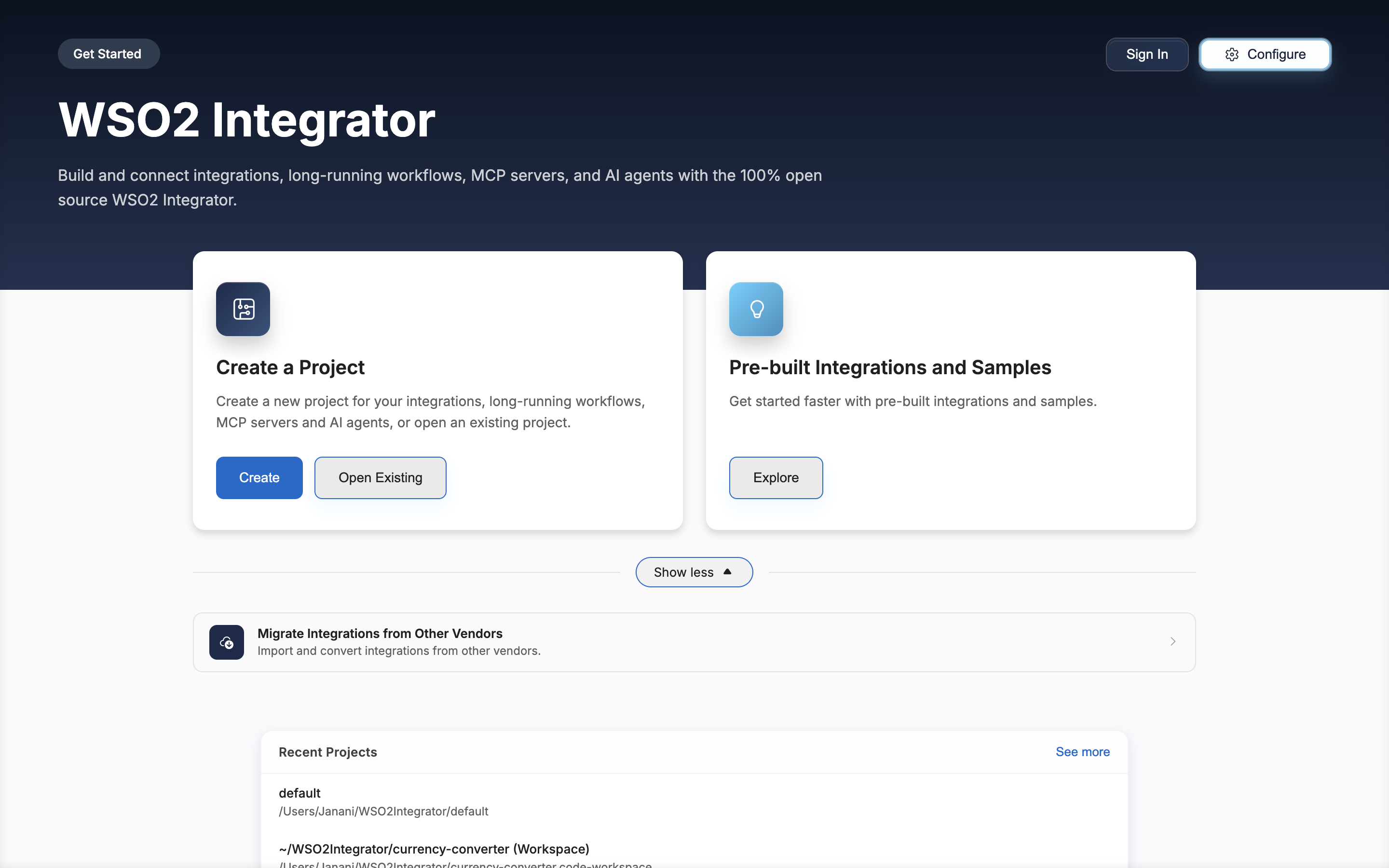 Migrate Integrations from Other Vendors option