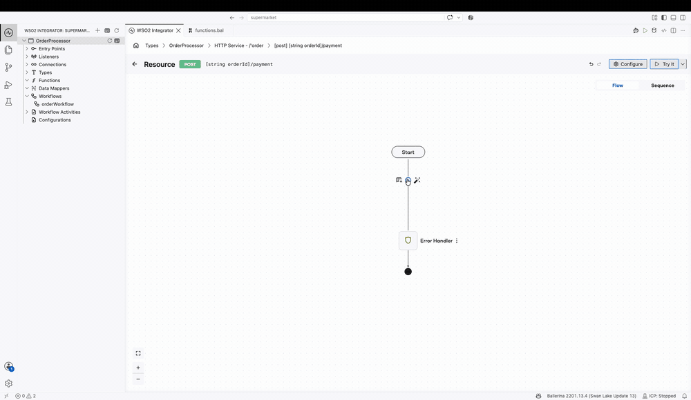Adding a Send Data Event step and choosing the workflow and its data event