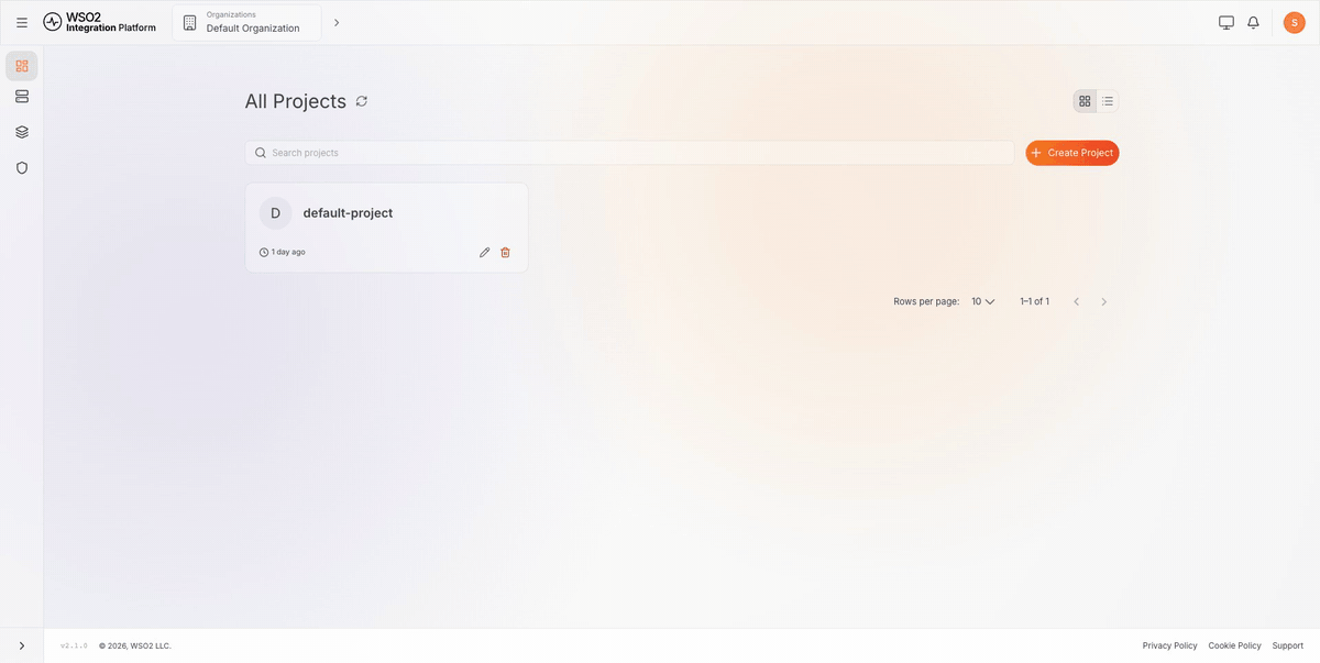Opening the ICP console on the auto-registered claimhandler integration and drilling into the running claimAgent execution waiting on review-payClaim