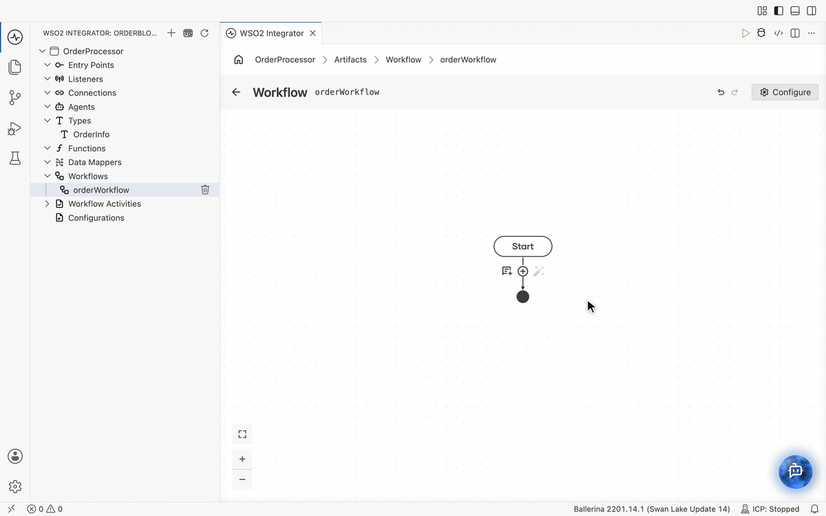 Creating the reserveInventory activity and calling it from the workflow