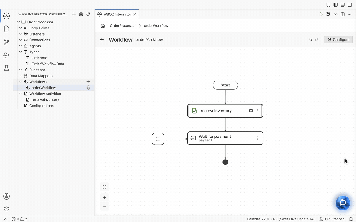 Branching the workflow on the payment result