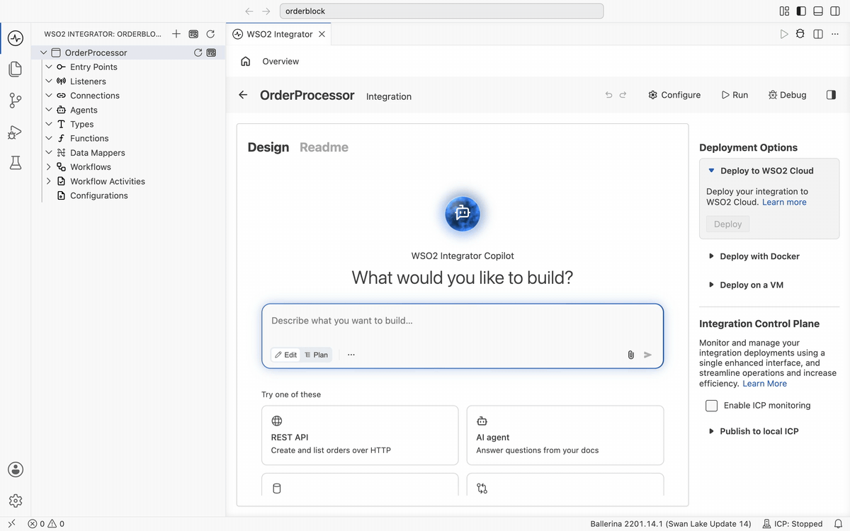 Creating the orderWorkflow durable workflow and its OrderInfo input type