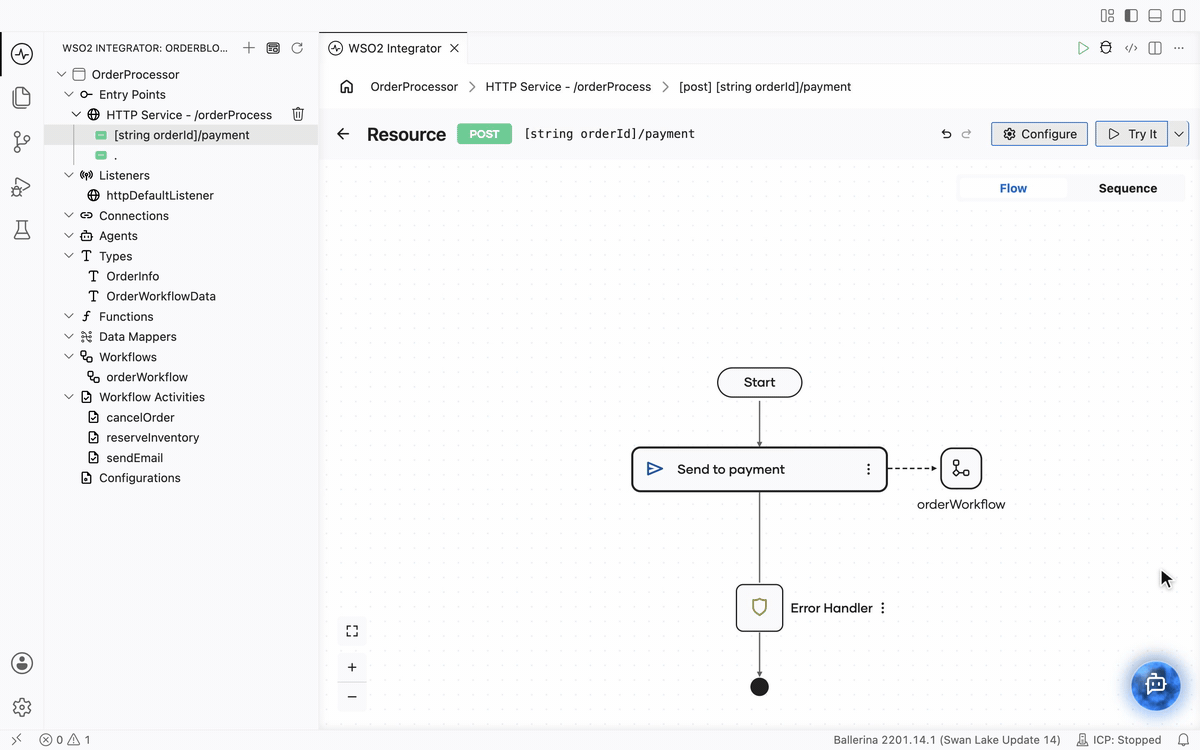 Setting the workflow mode to IN_MEMORY in Configurable Variables