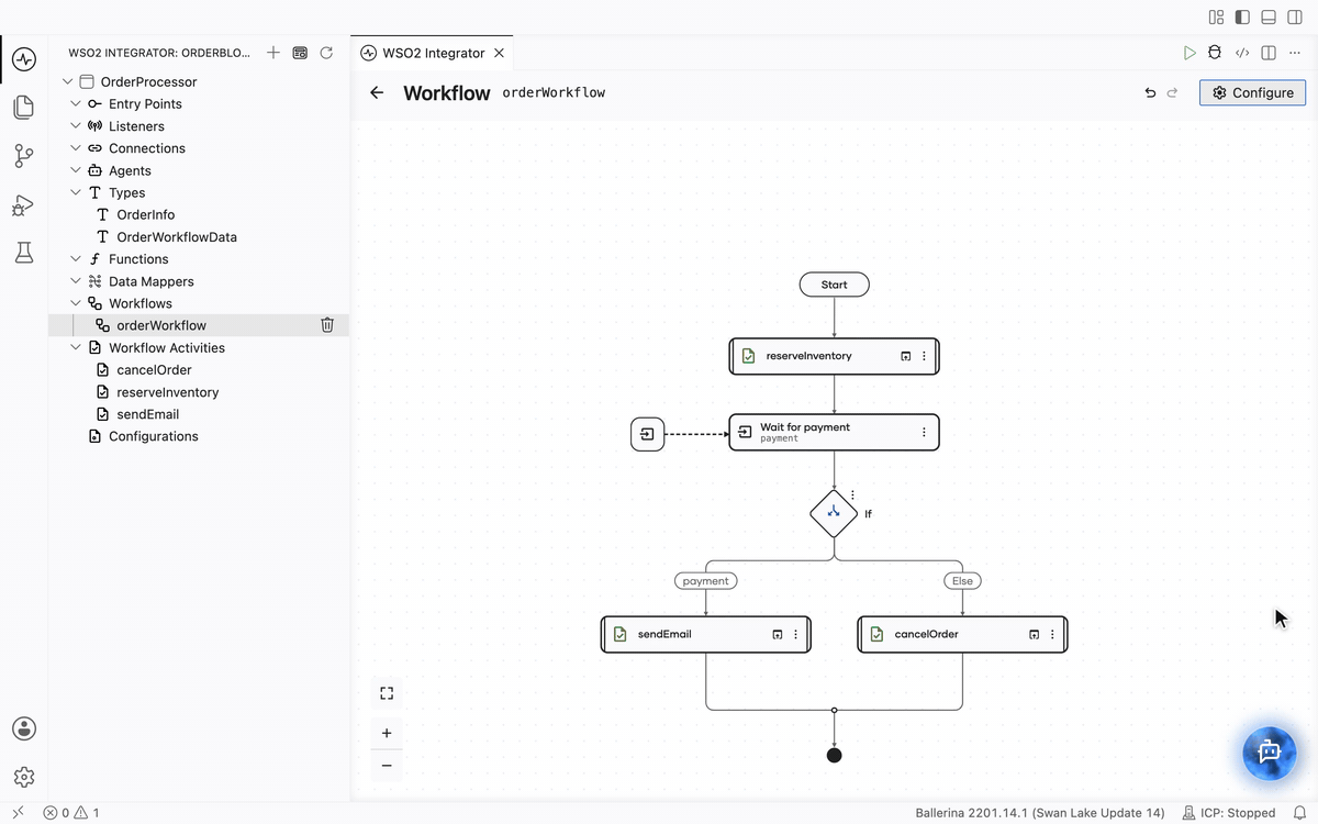 Adding an HTTP service with a POST order resource that starts the workflow