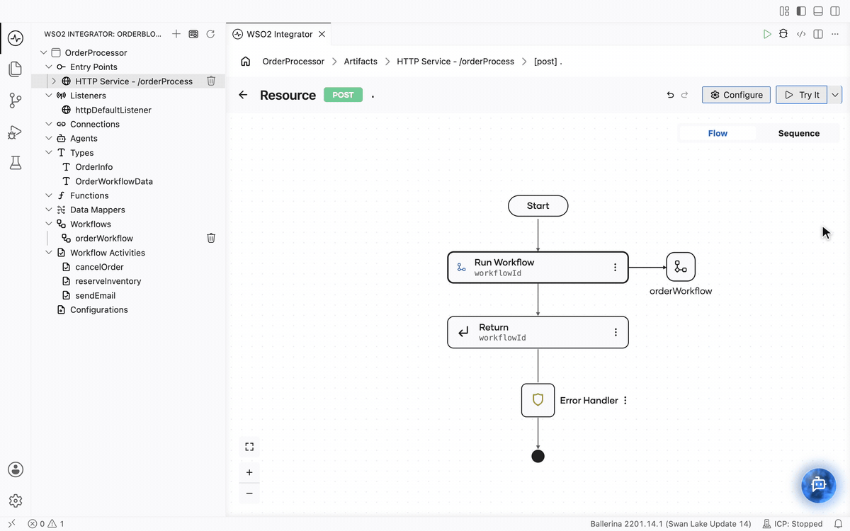 Adding a payment resource that sends the data event into the running workflow