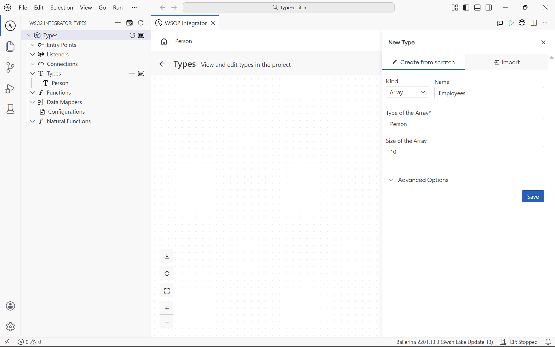 Create an array type