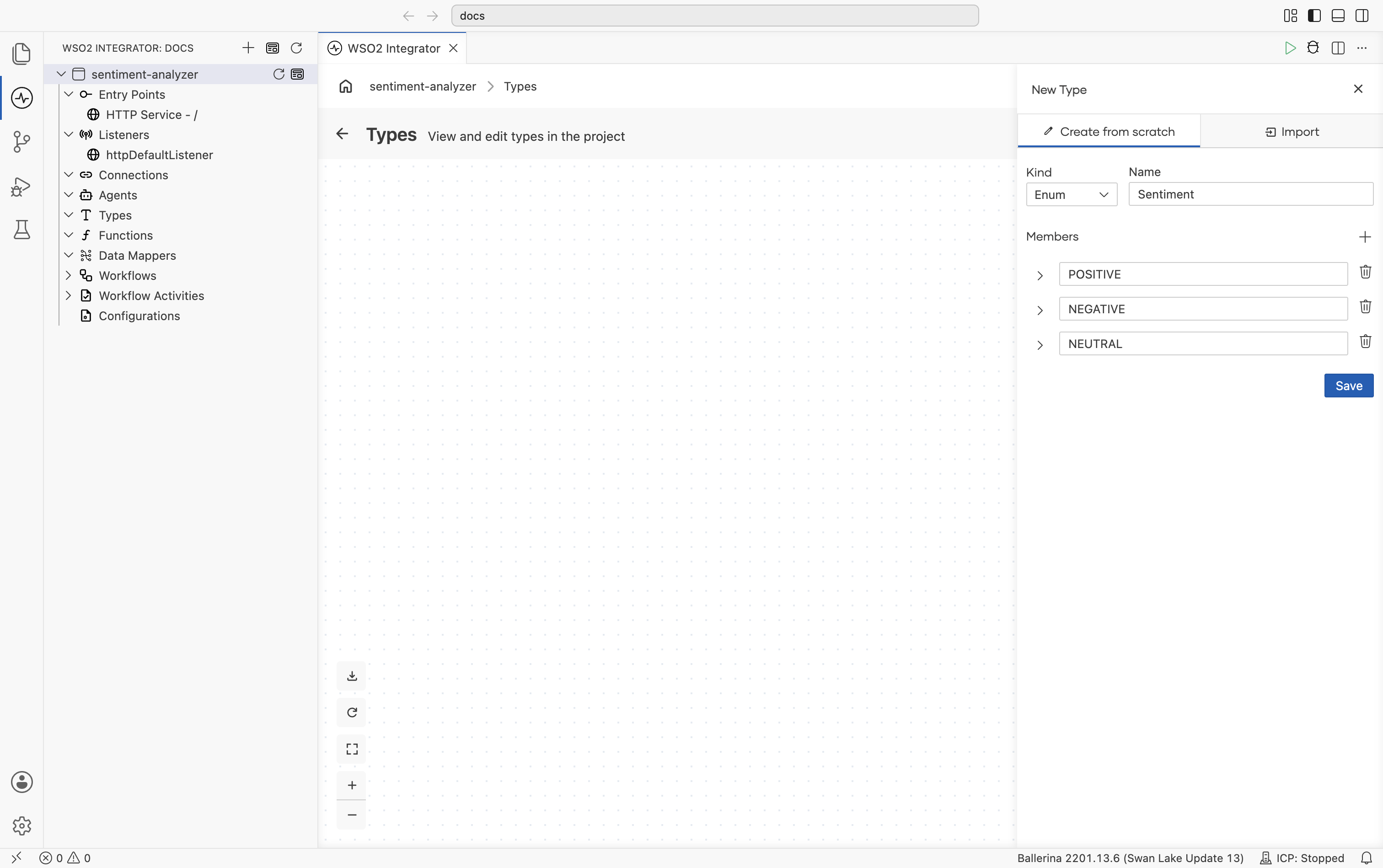 Sentiment enum with POSITIVE, NEGATIVE, and NEUTRAL members