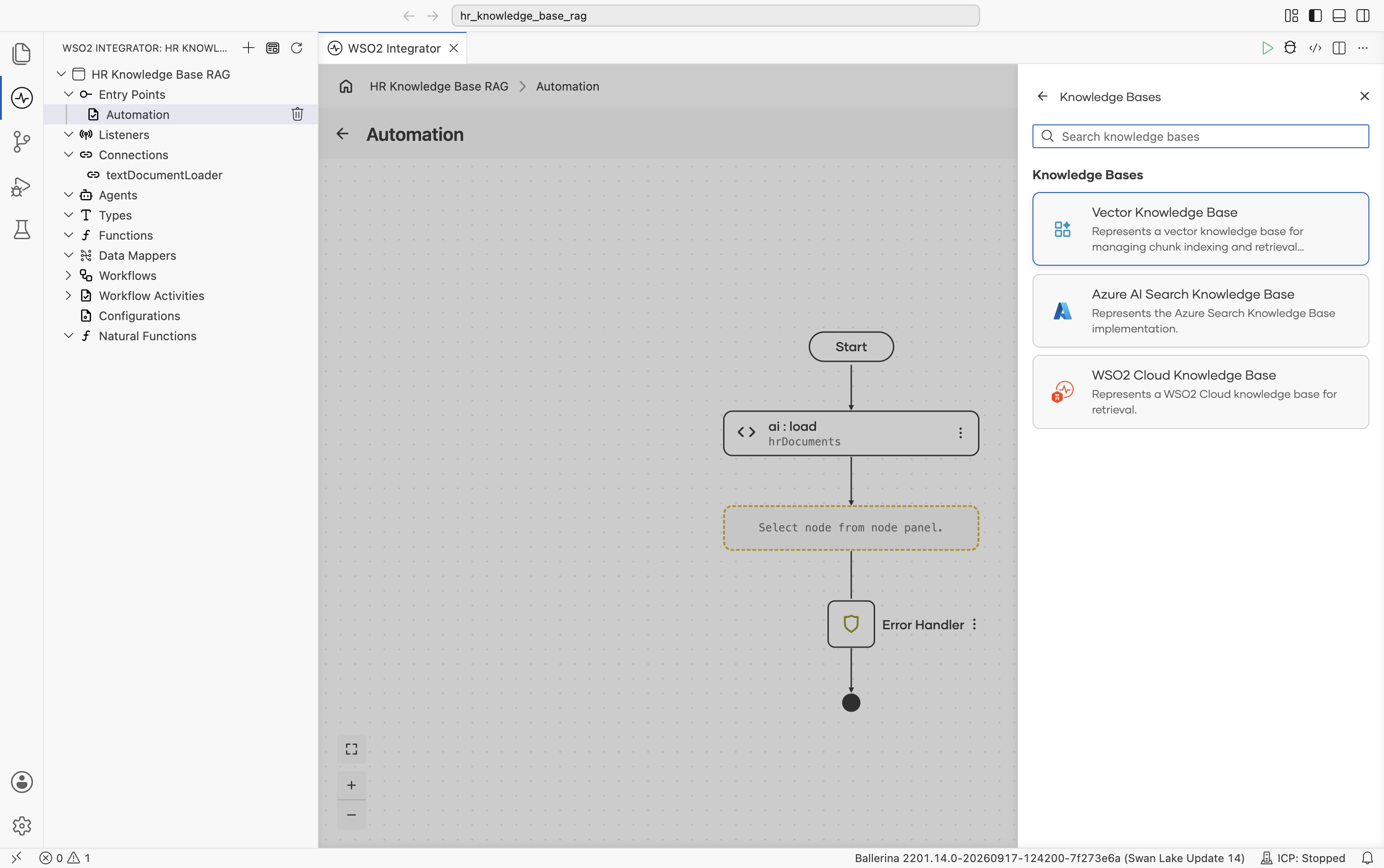 Knowledge Bases type picker