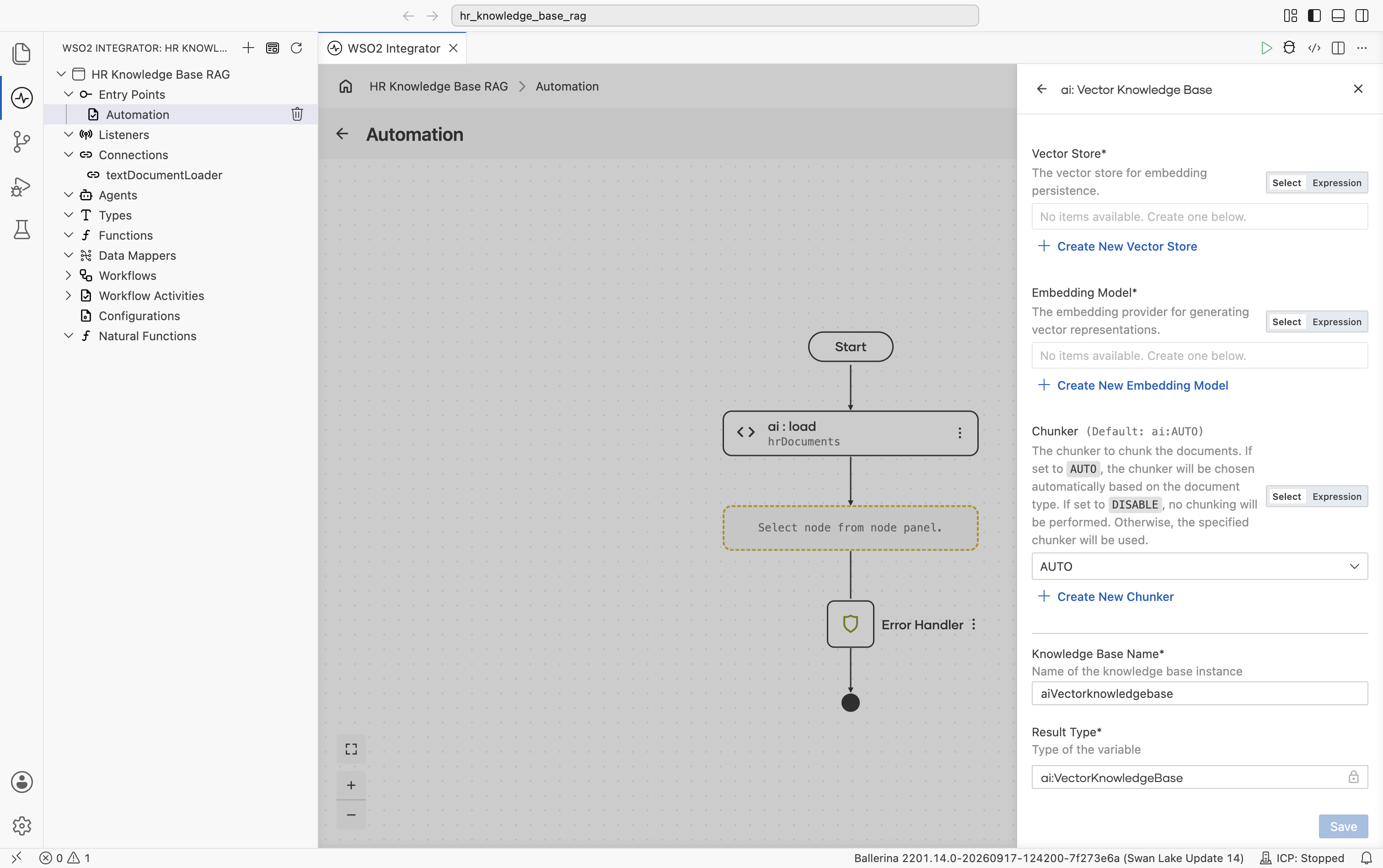 Empty Vector Knowledge Base form