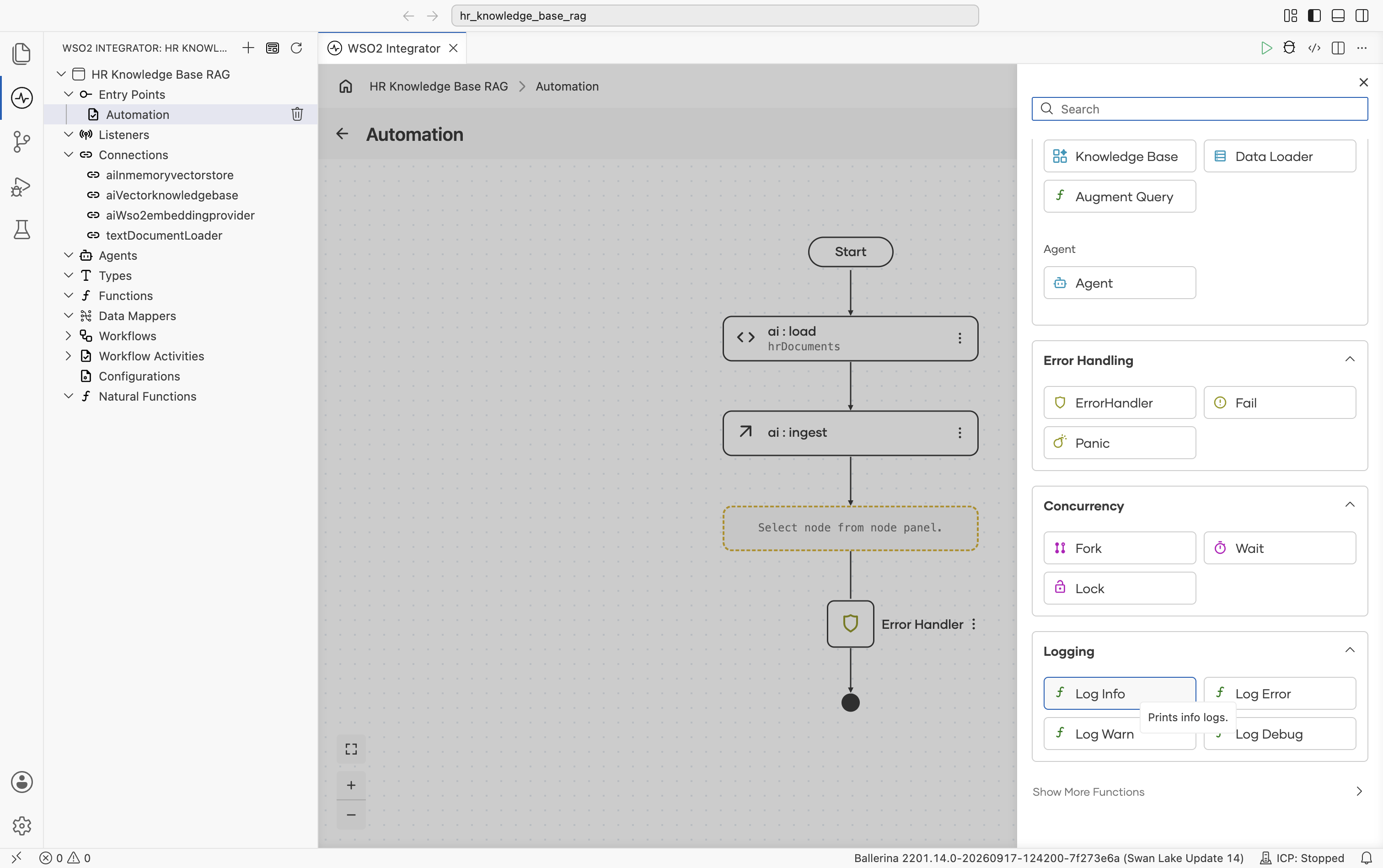 Log Info option in the Logging section