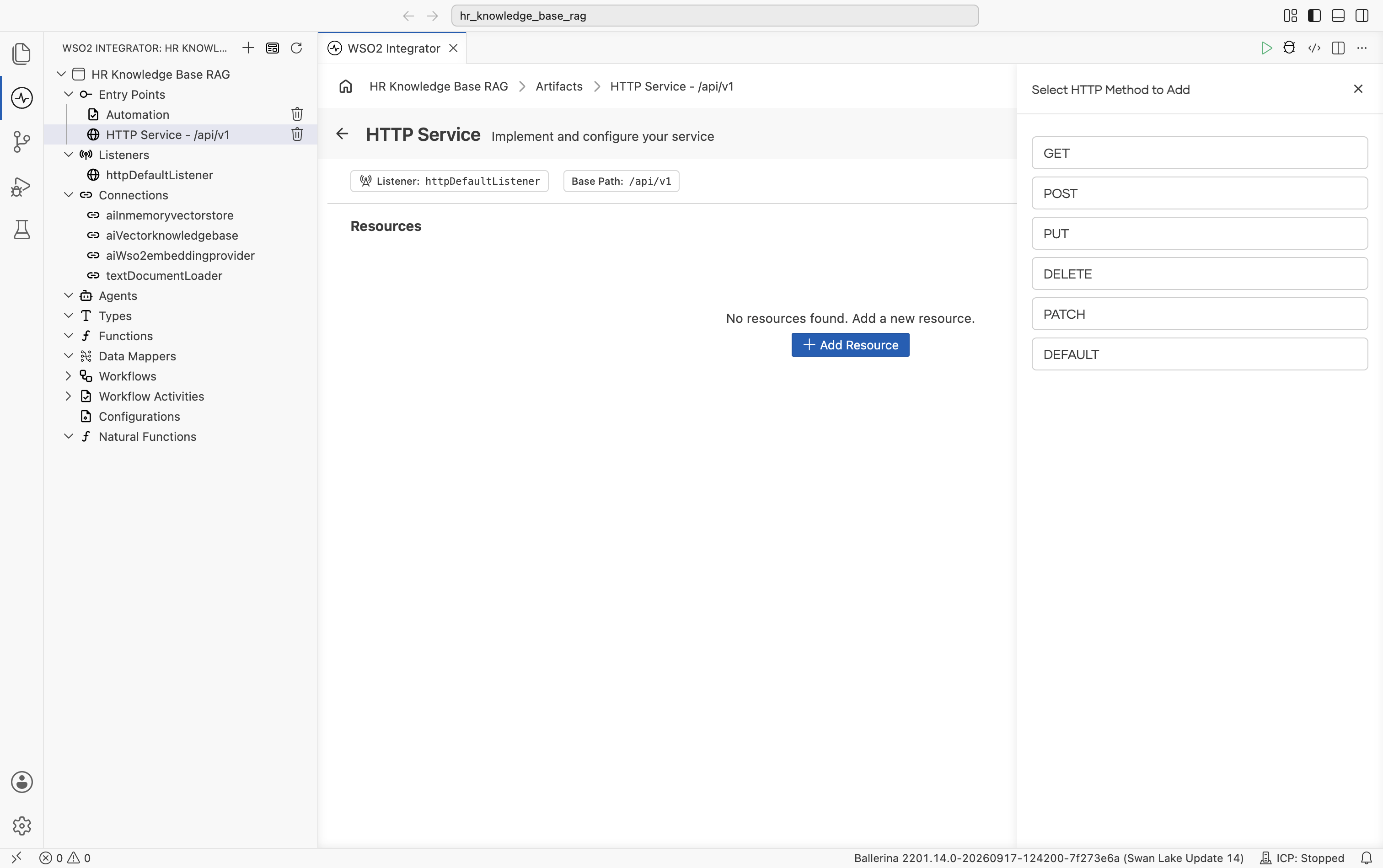 HTTP method picker