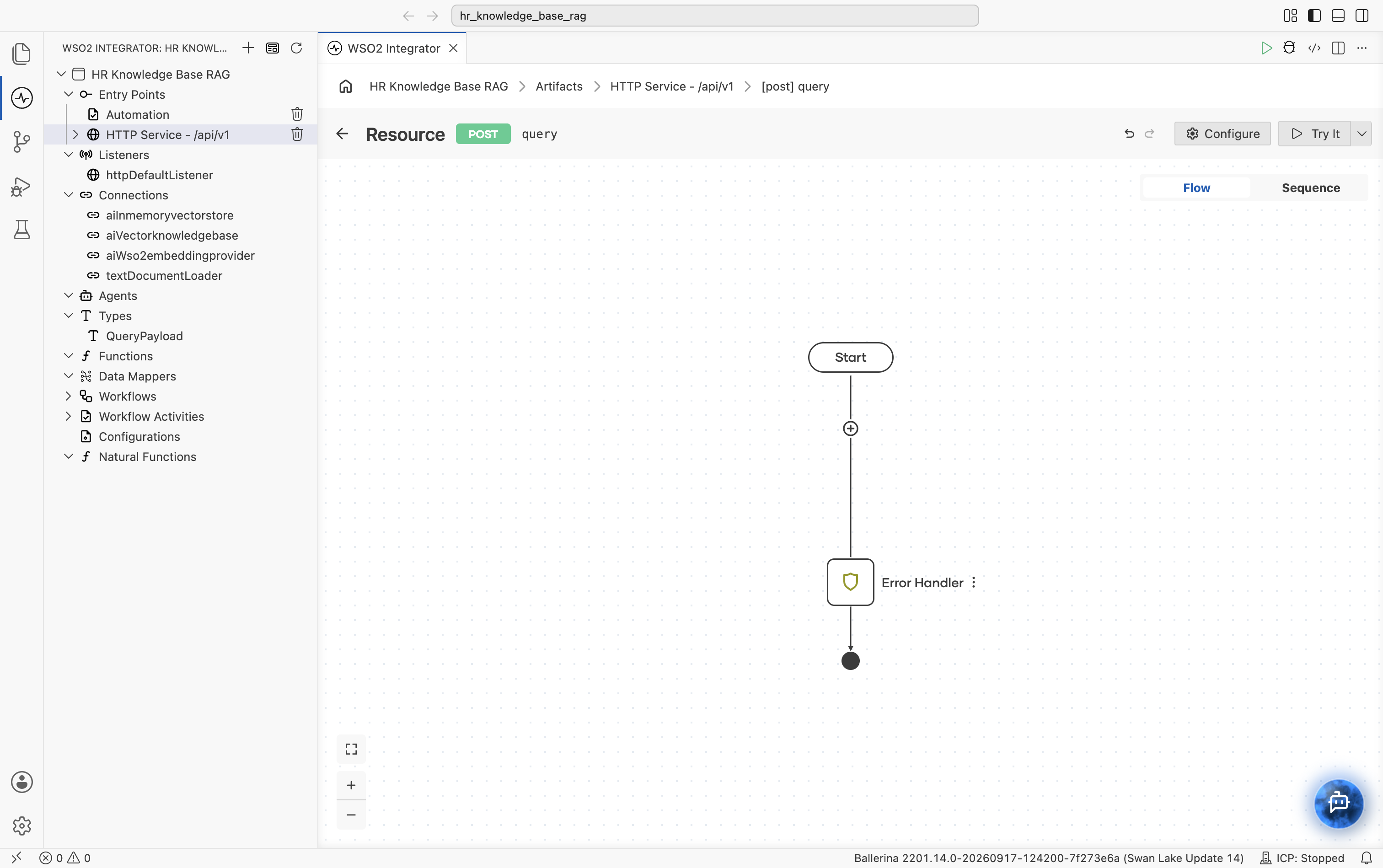 Resource flow editor