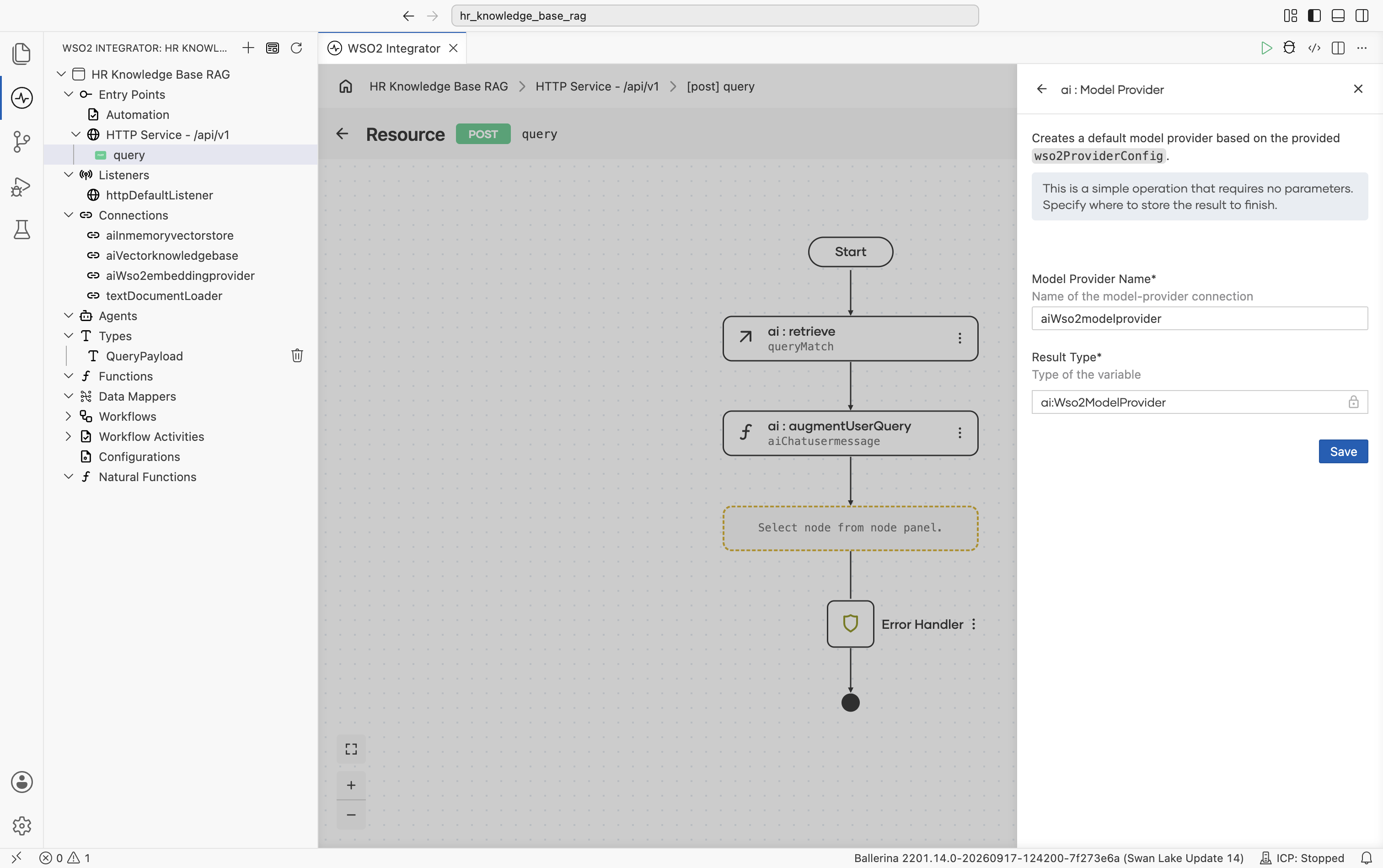 Create Model Provider filled