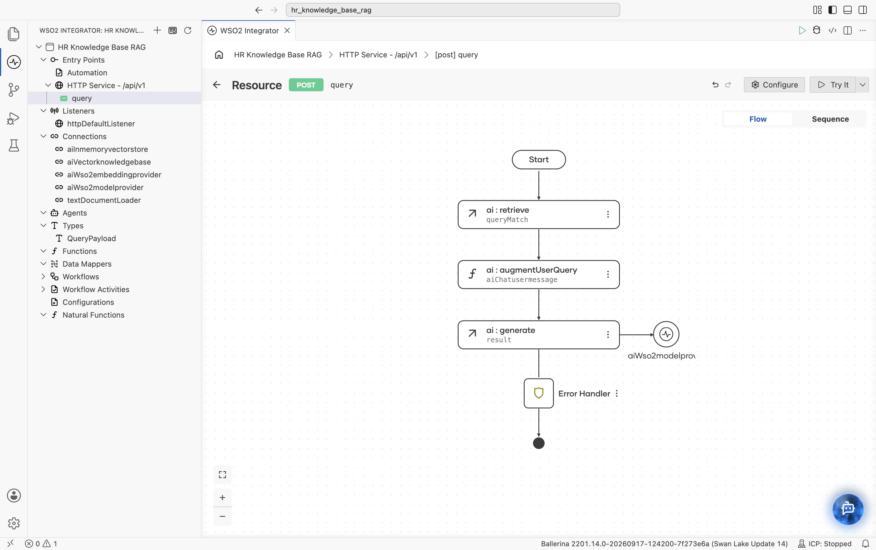 ai:generate node added to the flow