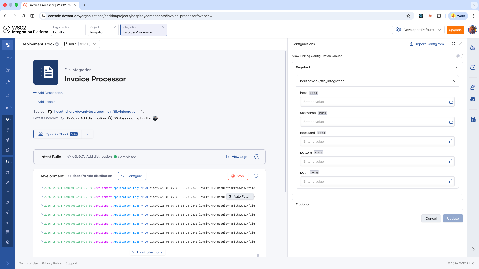 Configure Integration