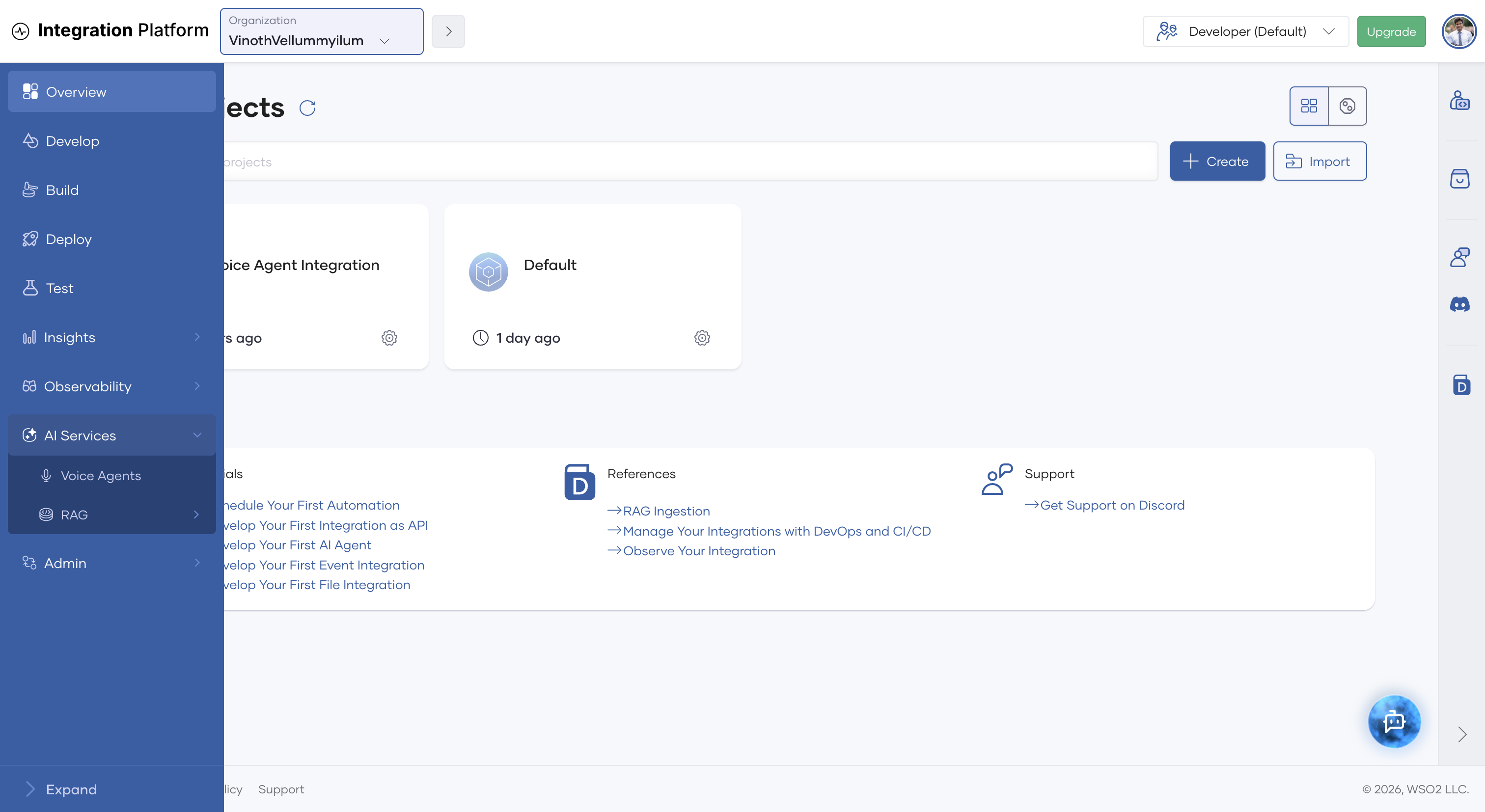Voice Agents under AI Services in the left navigation